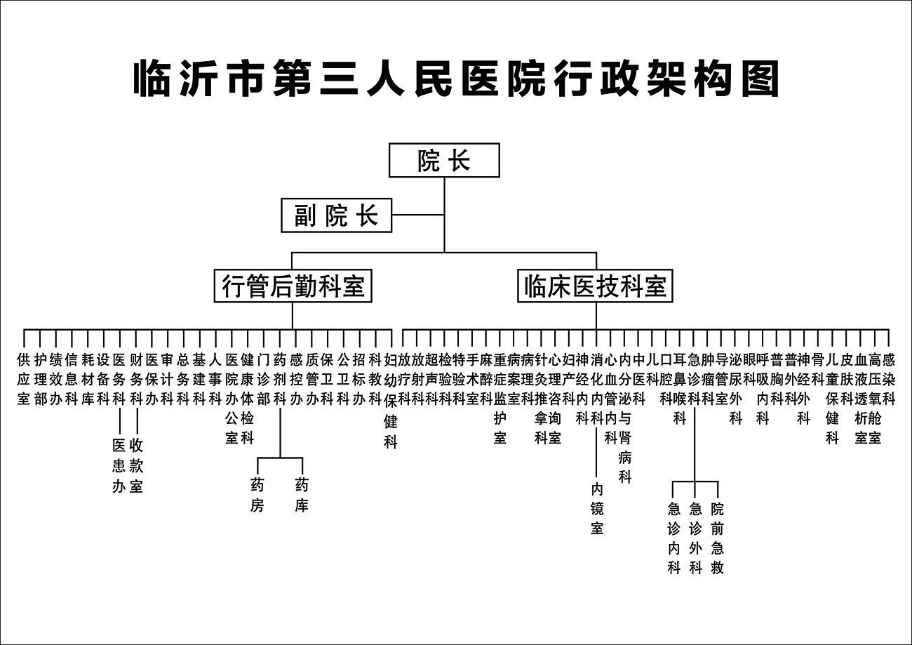 临沂市第三人民医院行政构架图