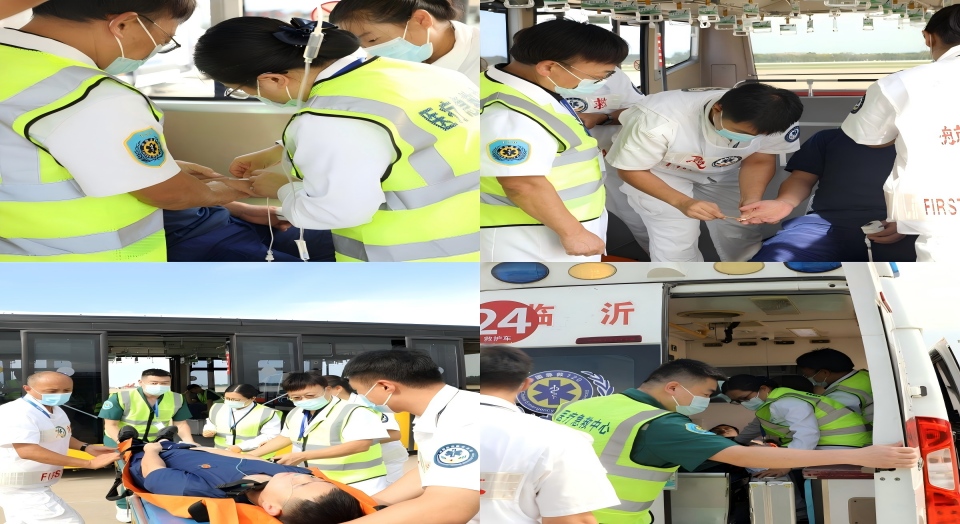 我院院前急救科应邀参加机场旅客应急救援演练